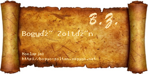 Bogyó Zoltán névjegykártya
