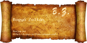 Bogyó Zoltán névjegykártya